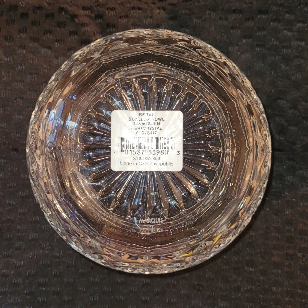 Marquis by Waterford‎ Round Lead Crystal Czech Made Regal Scallop Bowl With Tags